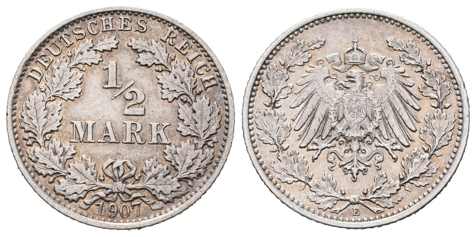 Německé císařství, 1/2 Marka 1907 E