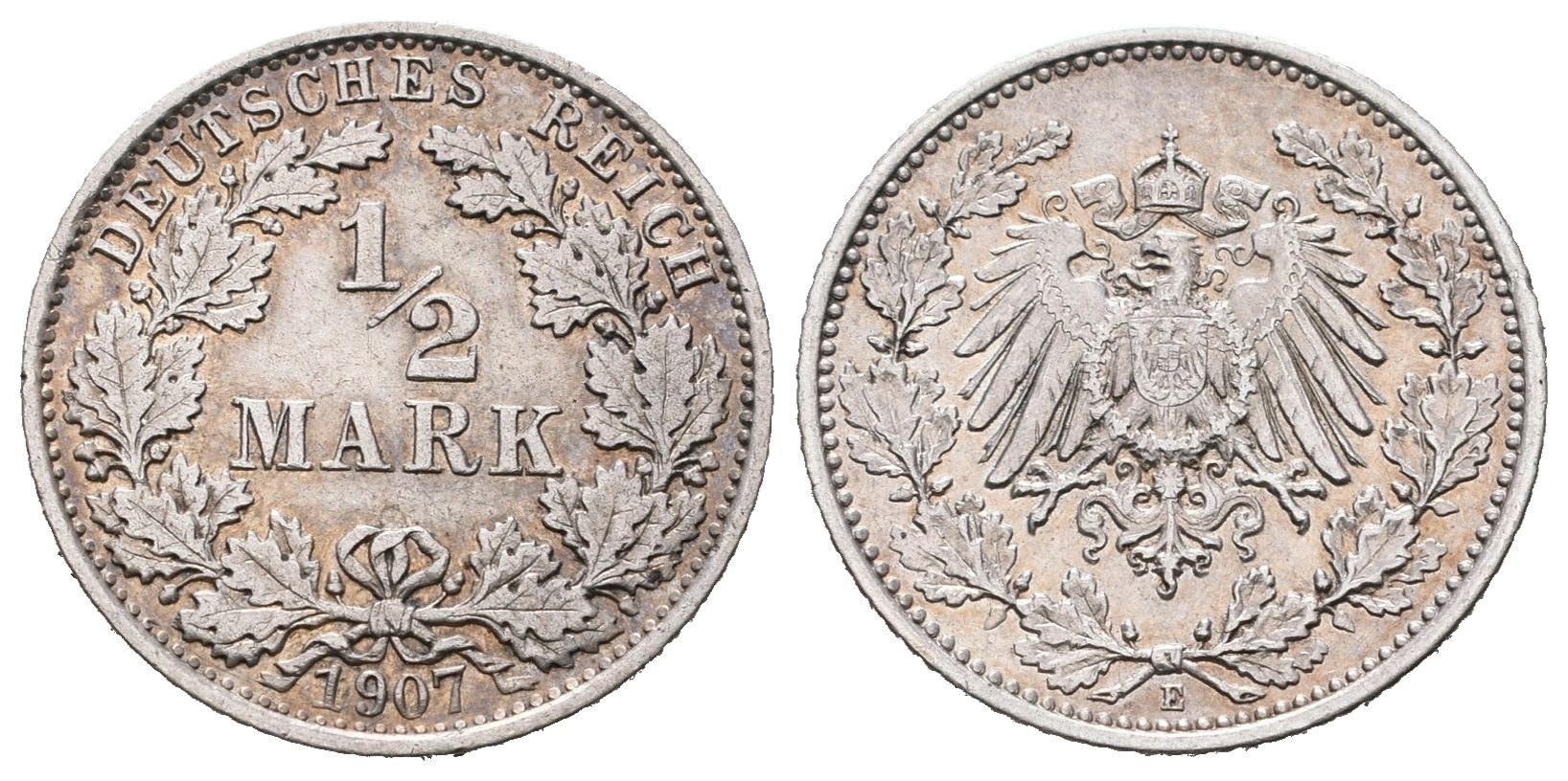 Německé císařství, 1/2 Marka 1907 E
