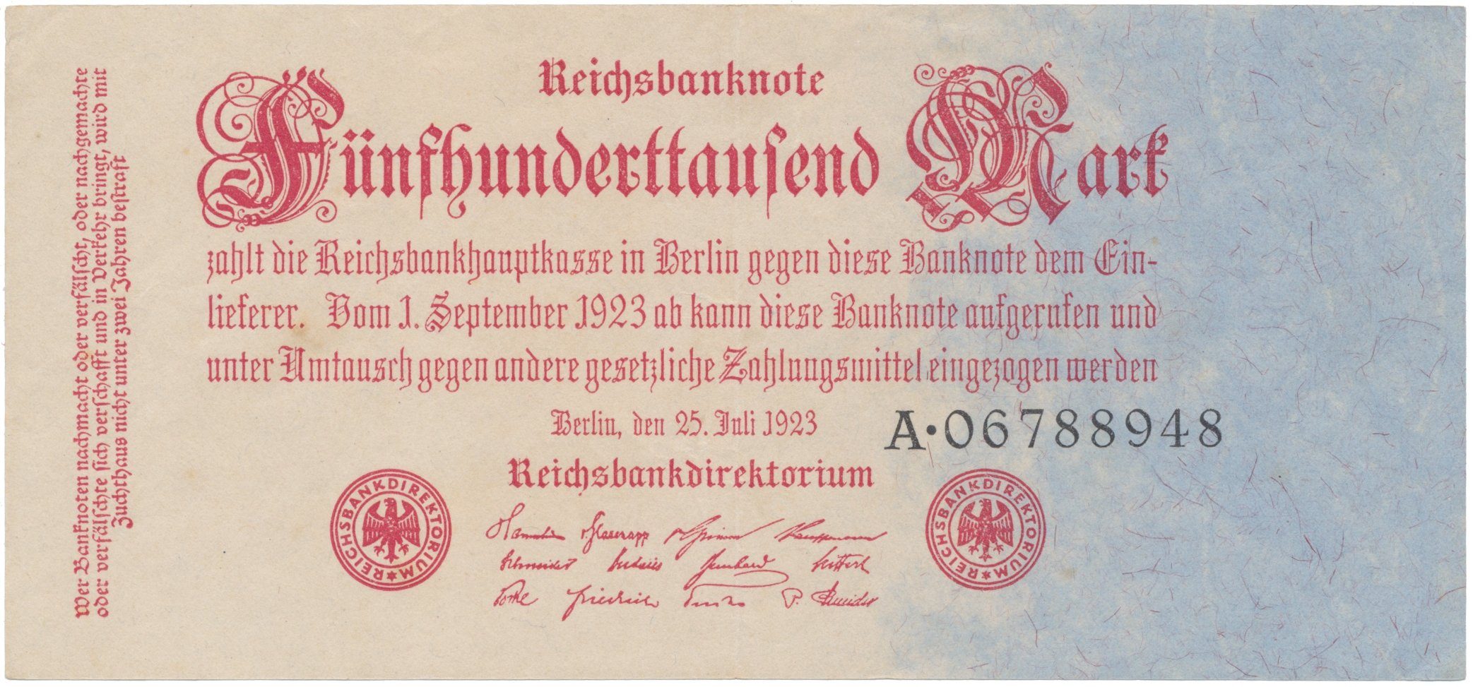 Německo, 500 000 Mark 1923, Ro.91a