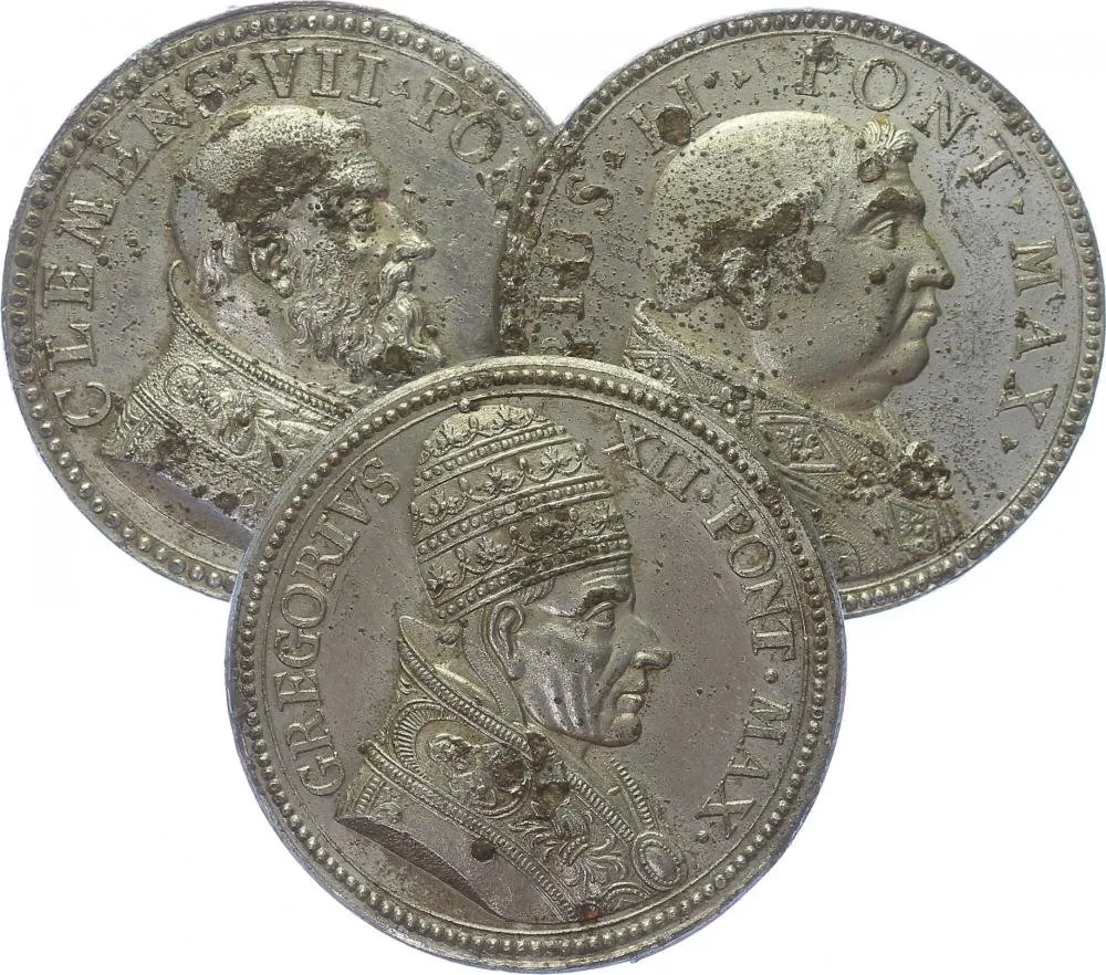 Vatikán - životopisné medaile, cca 18. století — 1