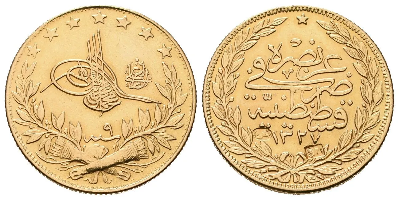 Turecko, 100 Kurush 1327, rok 9 (1917)