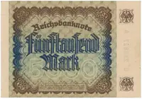 Německo, 5000 Mark 1922, Ro.80a - fotografie 2