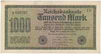 Německo, 1000 Mark 1922, vod. Hakensterne, černé 6-místné číslo, Ro.75b