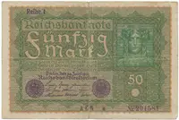 Německo, 50 Mark 1919, Reihe 1, Ro.62a