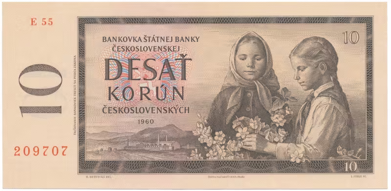 Československo, 10 Koruna 1960, série E, Hej.97cE
