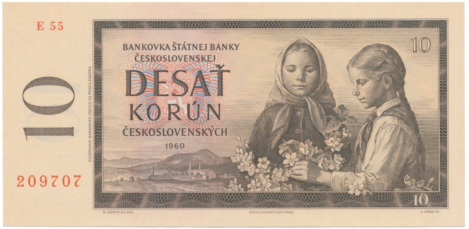 Československo, 10 Koruna 1960, série E, Hej.97cE