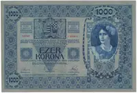 Rakousko - Uhersko, 1000 Koruna 1902, podtisk šedozelený, bez přetisku, Hej.RU5a - fotografie 2