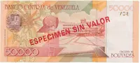 Venezuela, 50.000 Bolivares 1998, anulát - ESPECIMEN SIN VALOR, P.83s - fotografie 2