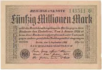 Německo, 50 Millionen Mark 1923, Ro.108ja