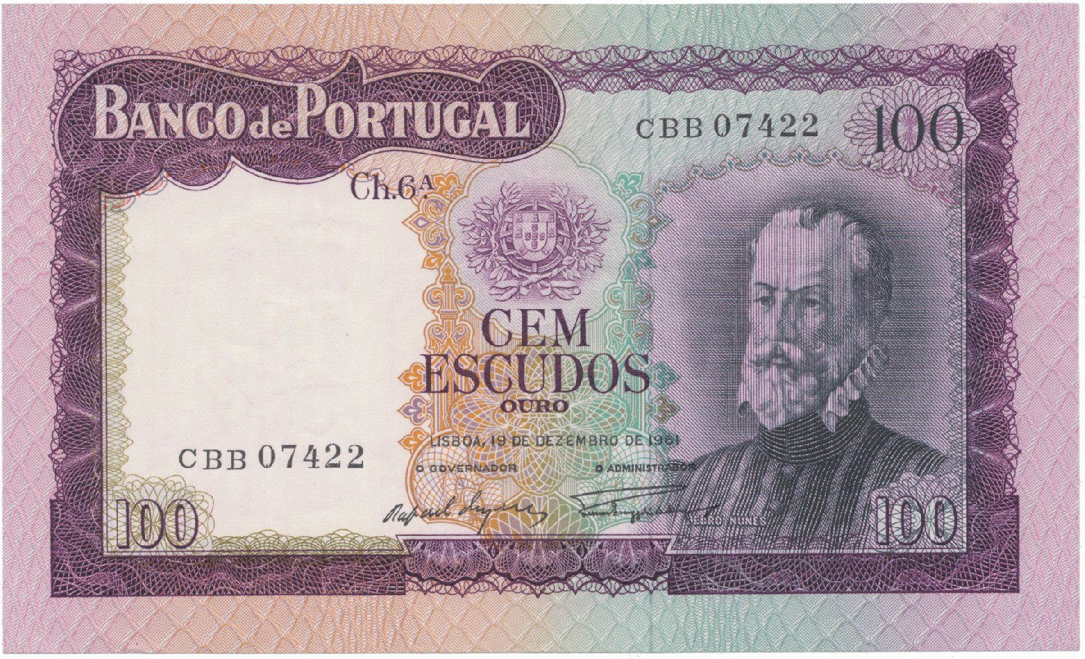 Portugalsko, 100 Escudos 1961, P.165a