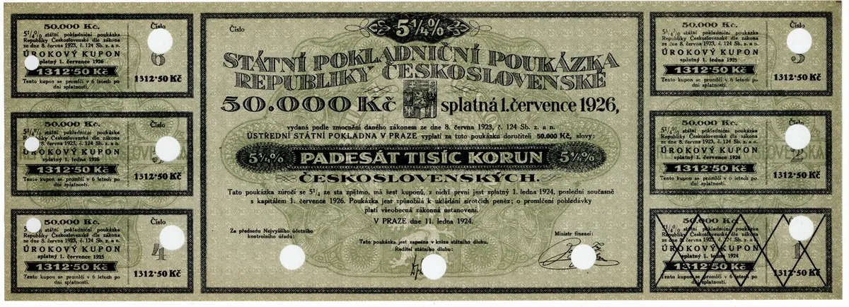 Státní pokladniční poukázky, 1919 - 1939 — 1