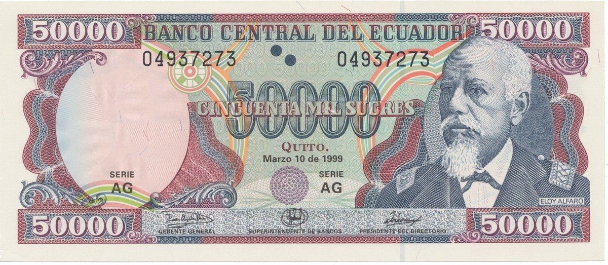 Ekvádor, 50.000 Sucres 1999, P.130a