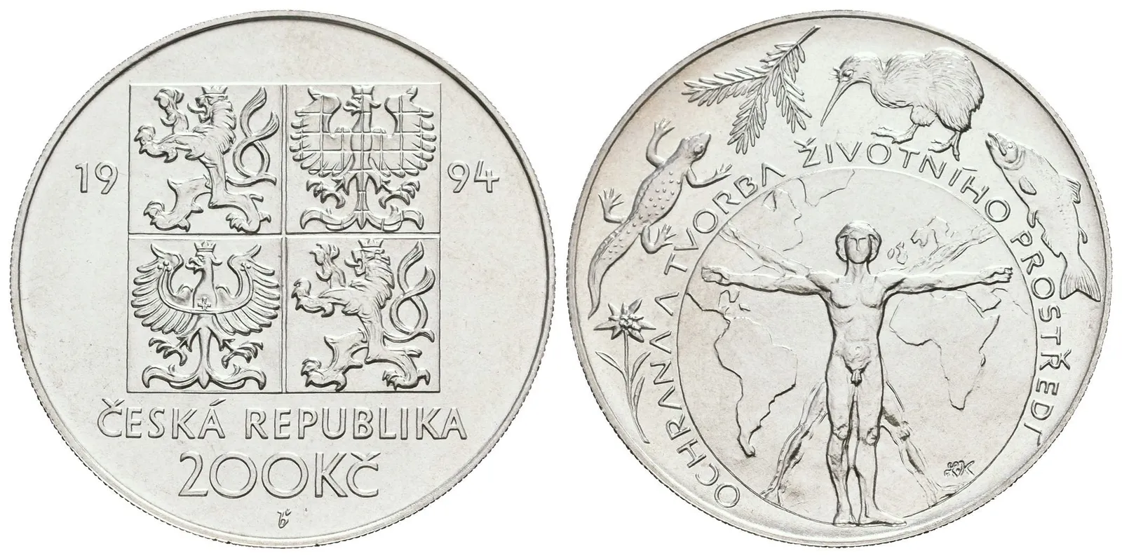 200 Kč 1994 - Ochrana životního prostředí, kapsle, certifikát — 1