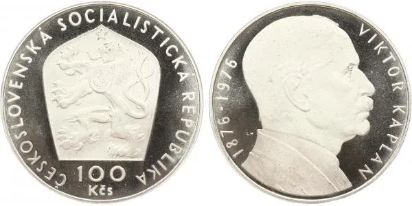 100 Kčs 1976 - Viktor Kaplan, PROOF