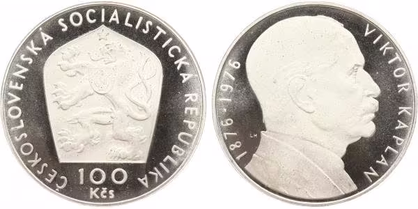 100 Kčs 1976 - Viktor Kaplan, PROOF