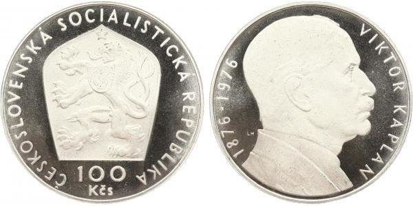 100 Kčs 1976 - Viktor Kaplan, PROOF