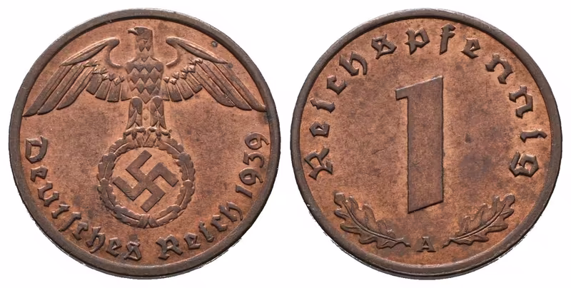 III. říše, 1 Pfennig 1939 A