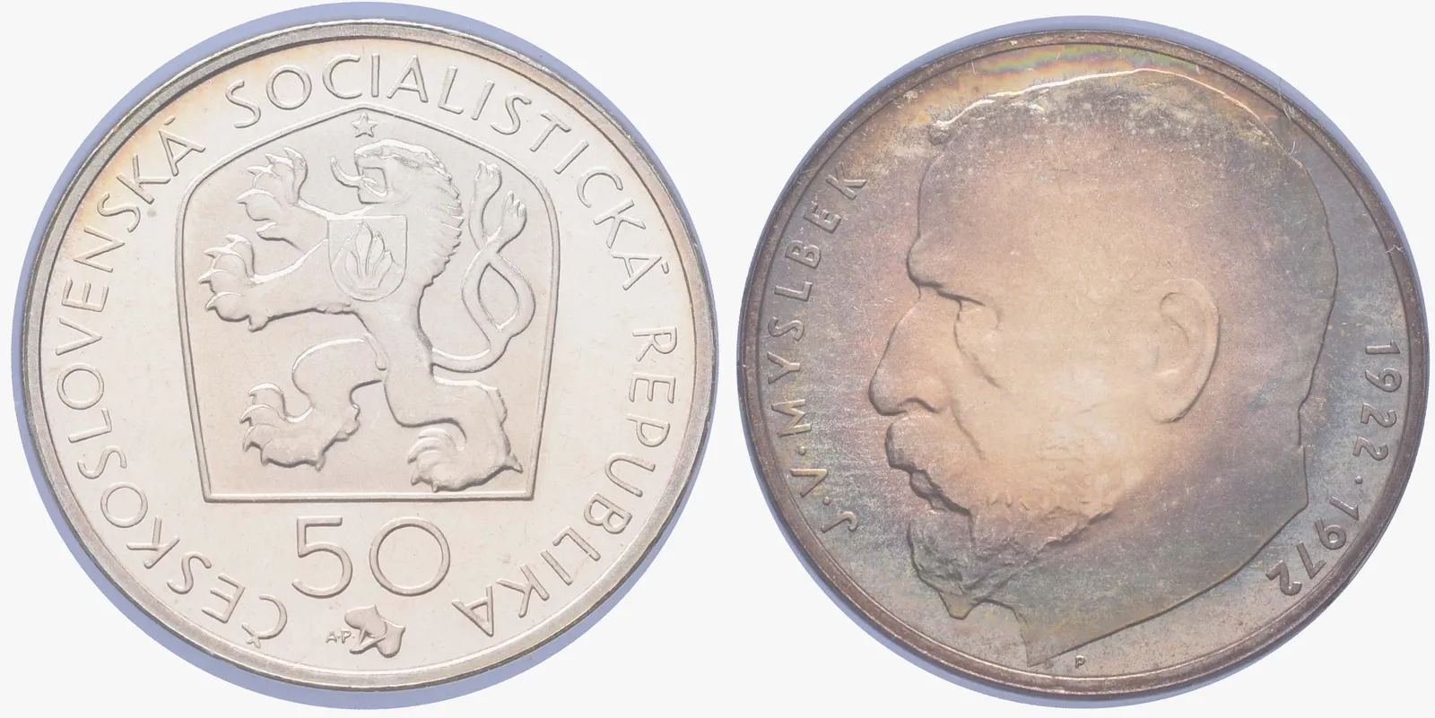 50 Kčs 1972 - Josef Václav Myslbek, PROOF
