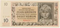 Protektorát Čechy a Morava, 10 Koruna 1942, tisk Neubert, série Nb, perf. 1x SPECIMEN, Hej.37b2.S1