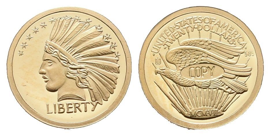USA, replika 10 Dollars 1907 - Indian Head