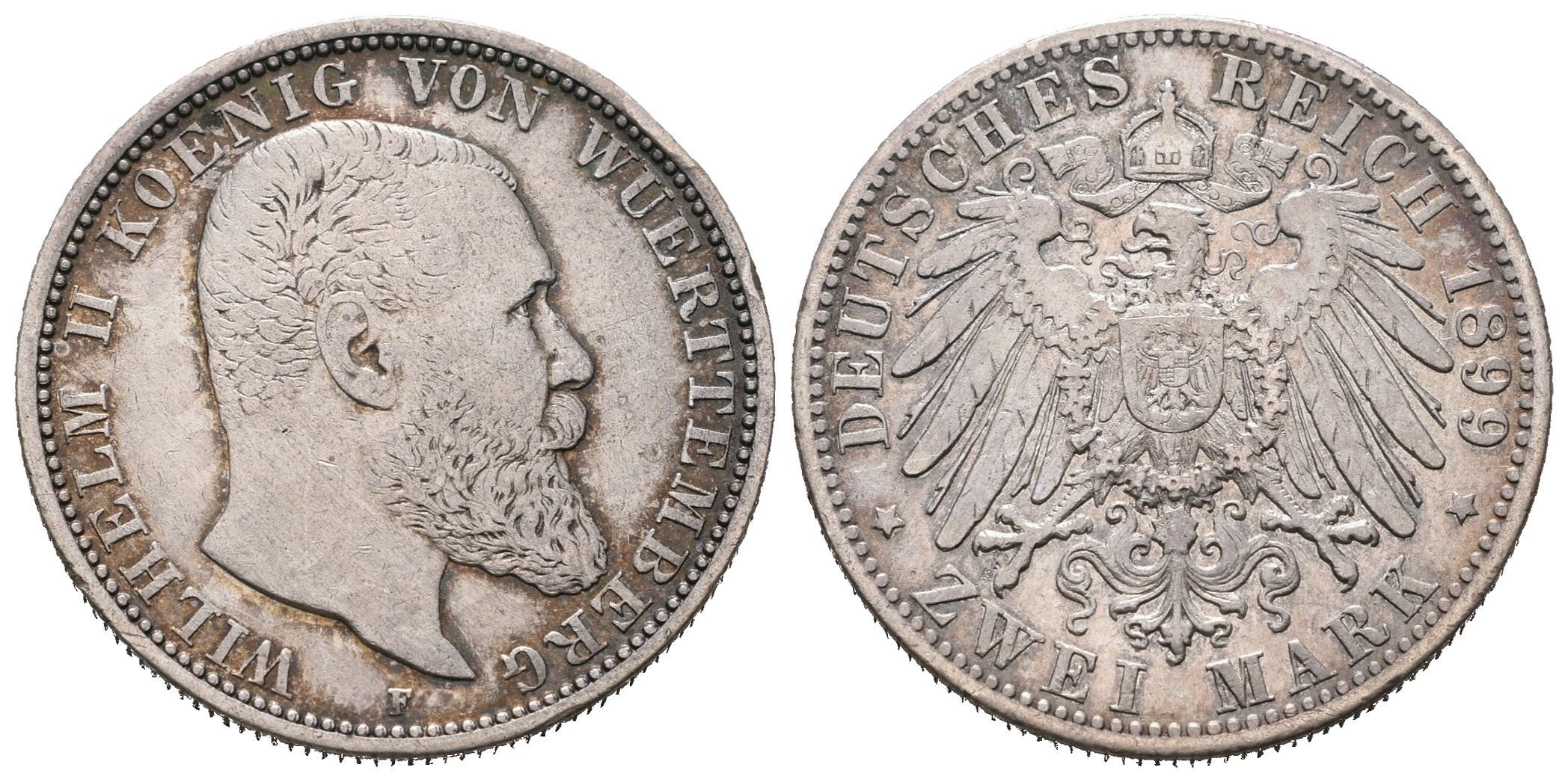 Württemberg, 2 Marka 1899 F