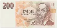 Česká republika, 200 Koruna 1993, série A, proužek "200 Kčs", žlutý papír na Rv., Hej..CZ9a1 - fotografie 2