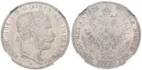 2 Zlatník 1870 A (raženo 168723 ks), certifikace NGC, hodnocení AU 58, — 1