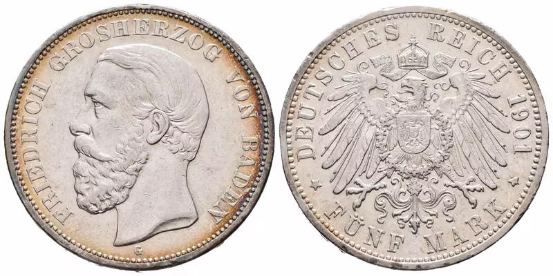 Baden, 5 Marka 1901 G