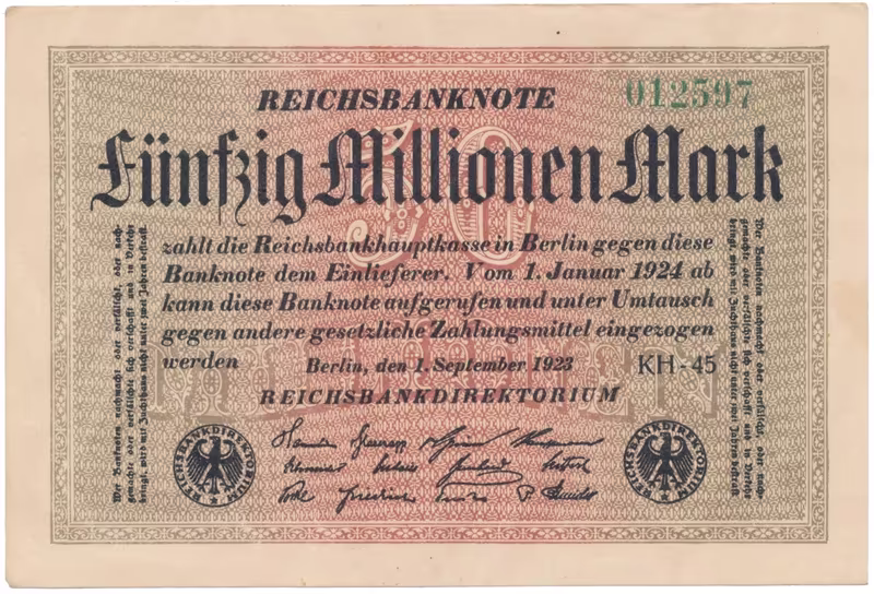 Německo, 50 Millionen Mark 1923, Ro.108e