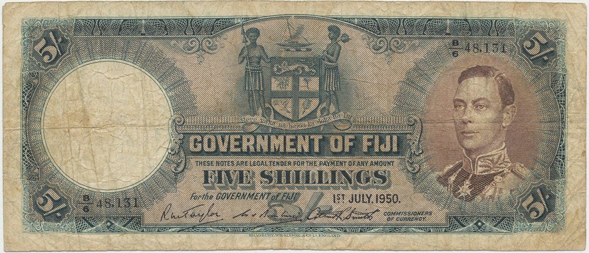 Fidži, 5 Shillings 1950, P.37j