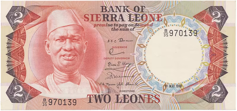 Sierra Leone, 2 Leones 1980, P.6e