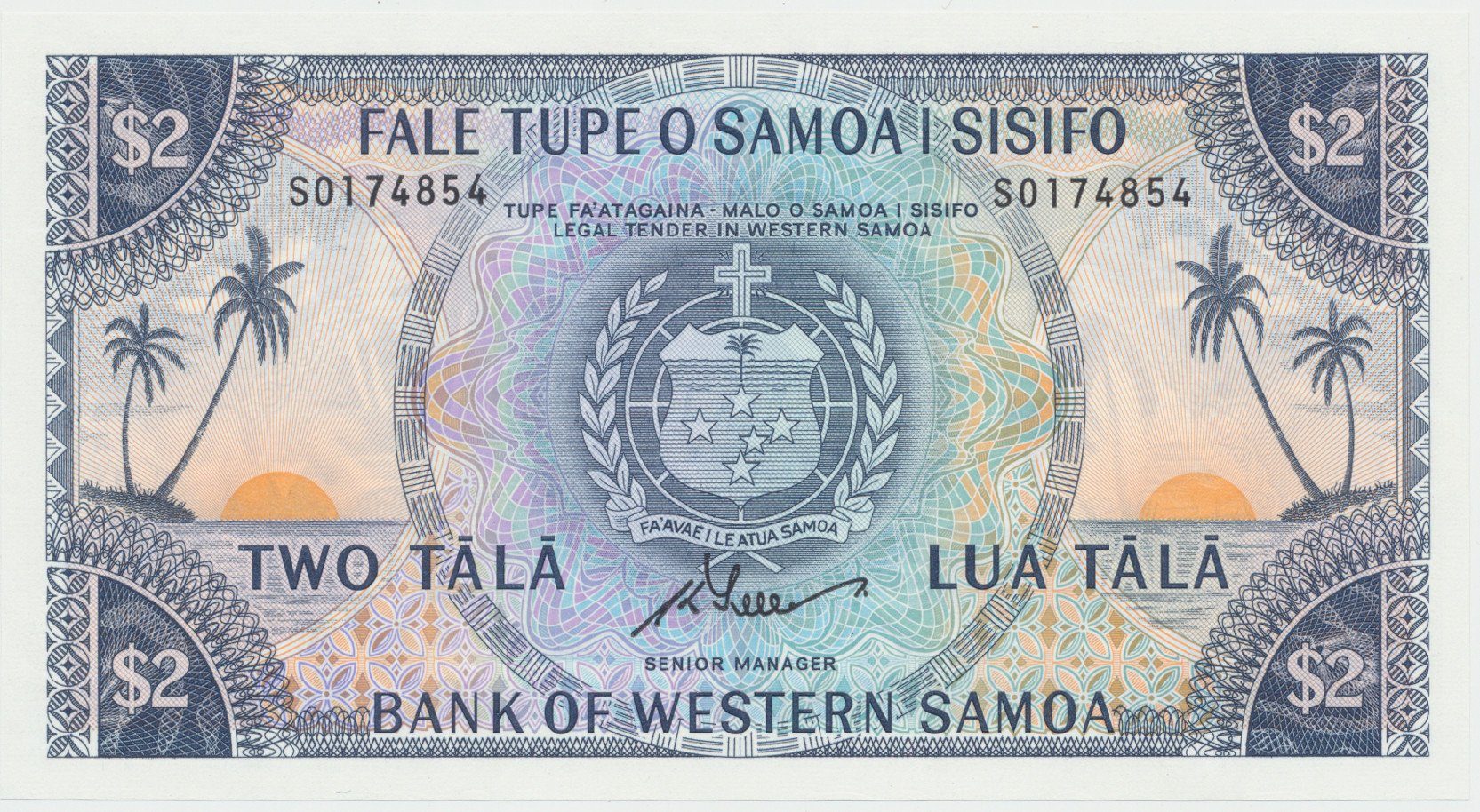 Západní Samoa, 2 Tala (1967), P.17cCS
