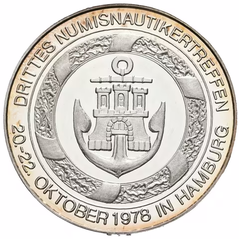 AR Medaile 1978 - K 3. setkání numismatiků v Hamburku. Ag 38 mm (20,02 g),