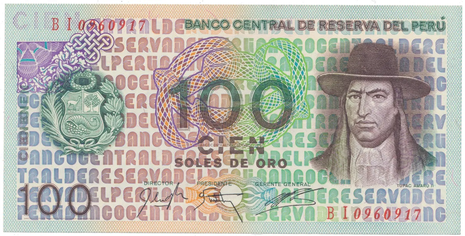 Peru, 100 Soles de Oro 1976, P.114