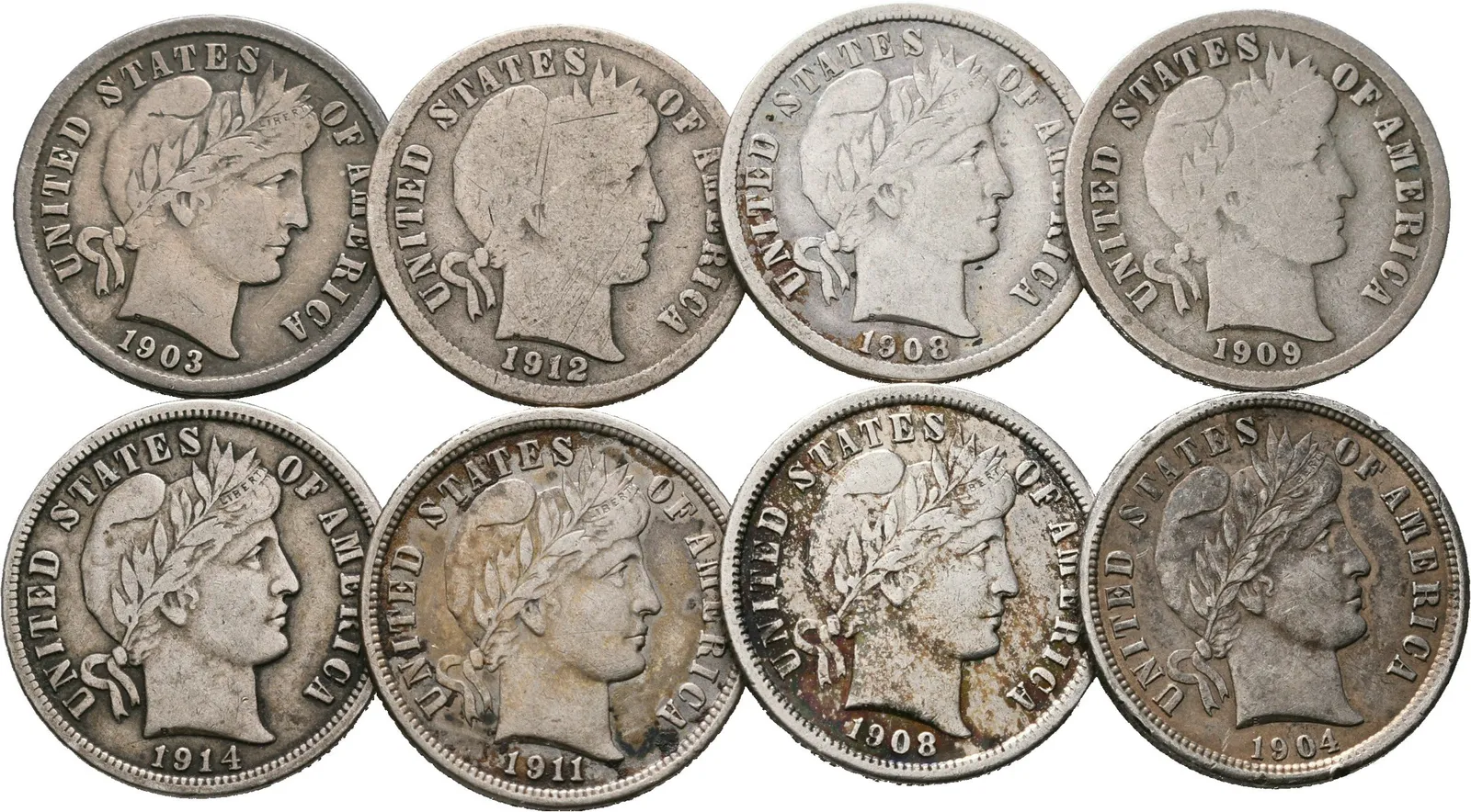 USA, Dime 1903 - 1914, Barber