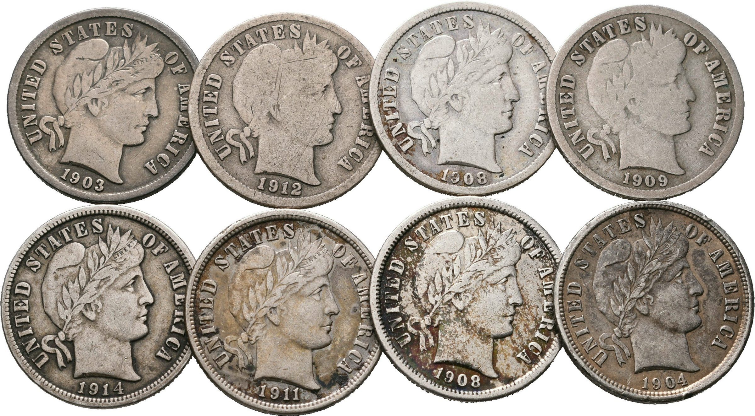 USA, Dime 1903 - 1914, Barber