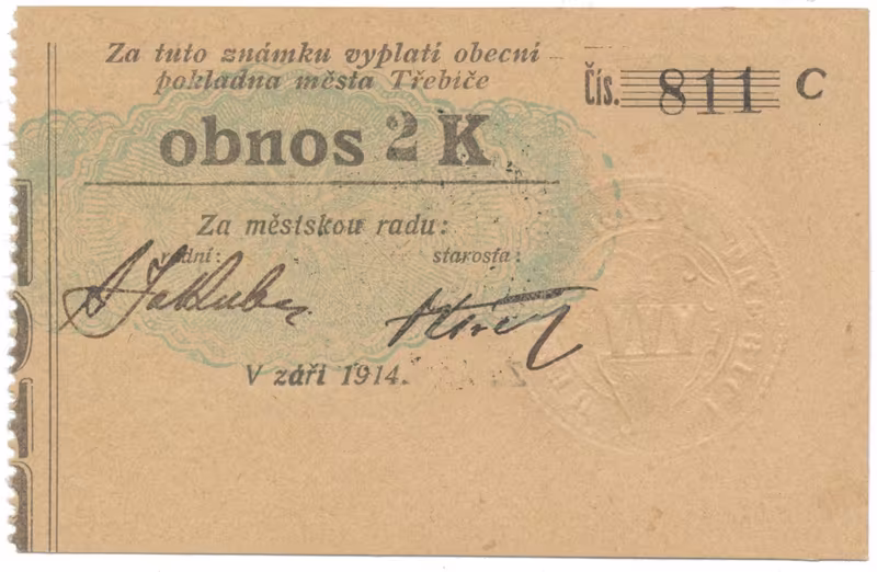 Třebíč - město, 2 K září 1914, silnější K, HH.223.5.11d1