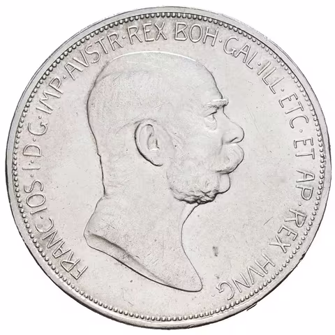 5 Koruna 1908 - Jubilejní k 60. výročí nastoupení vlády,