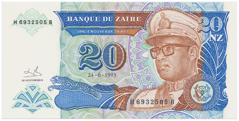 Zaire, 20 Nouveaux Zaires 1993, P.56