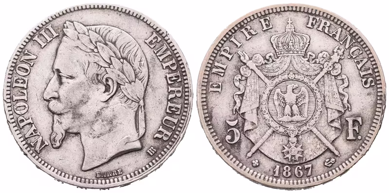 Francie, 5 Frank 1867 BB