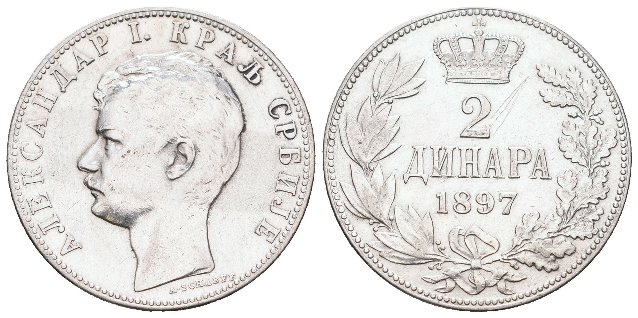Srbsko, 2 Dinar 1897
