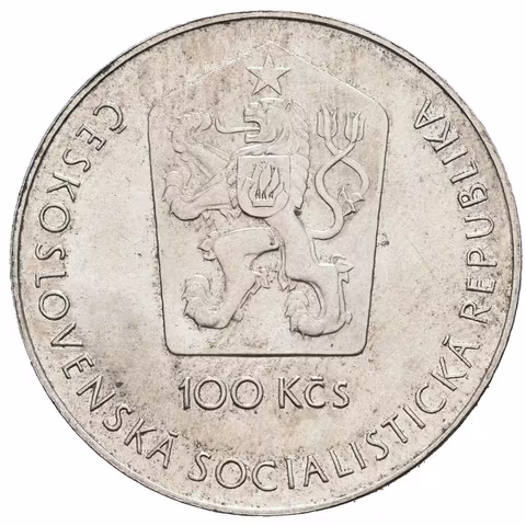 100 Kčs 1981 - 20. výročí prvního letu do vesmíru, lesk, patina