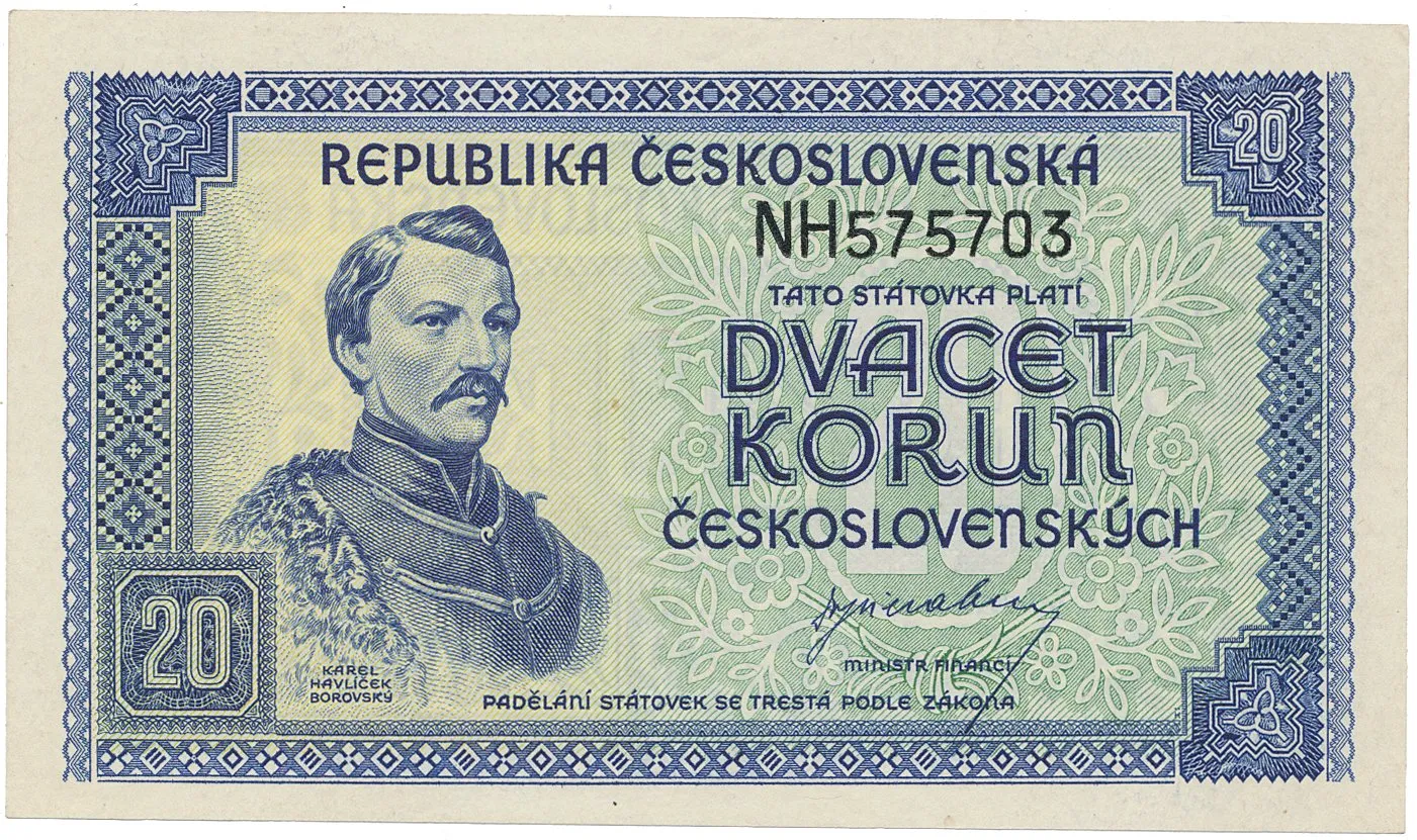 Československo, 20 Koruna b.d. (1945), Hej.72a