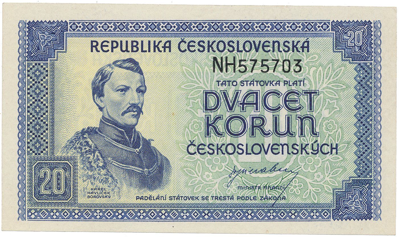 Československo, 20 Koruna b.d. (1945), Hej.72a