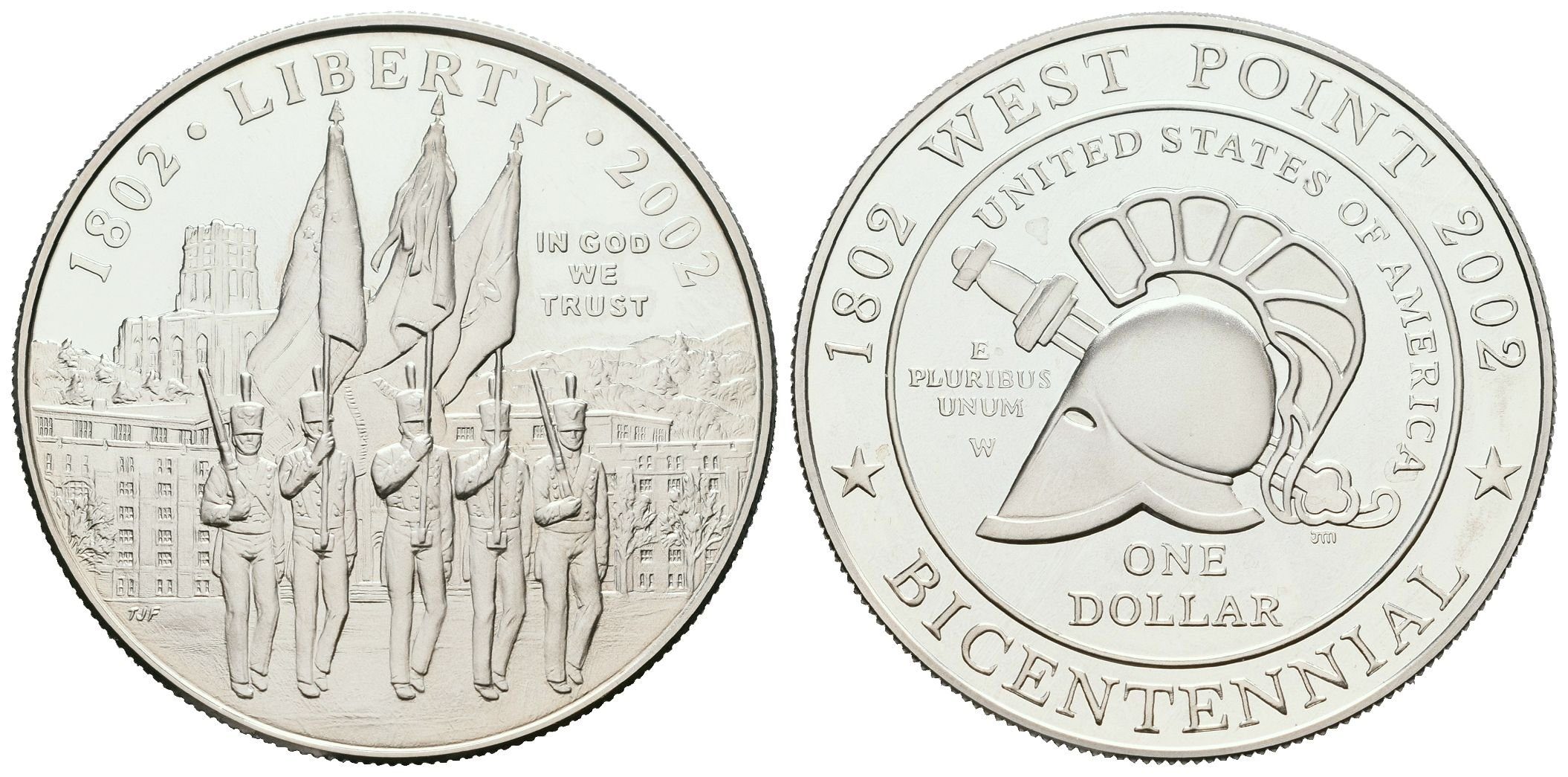 USA, 1 Dollar 2002 - West Point Military Academy, PROOF - etue