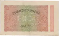 Německo, 20000 Mark 1923, Ro.84j - fotografie 2
