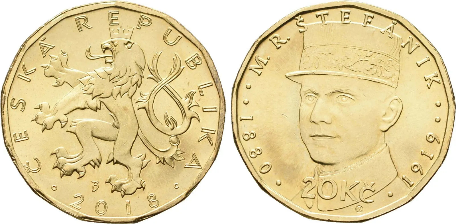 20 Koruna 2018 Milan Rastislav Štefánik