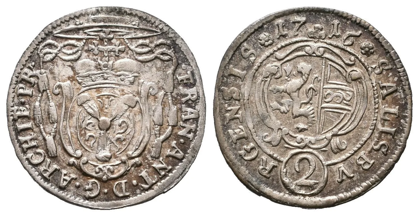 1/2 Batzen (2 Krejcar) 1716, Šm.52-A-16, krásná zachovalost, — 1