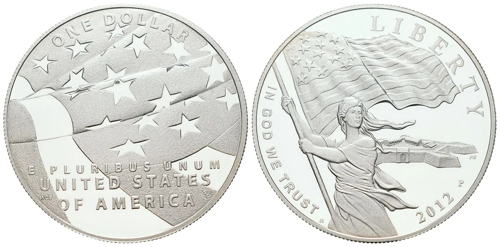 USA, 1 Dollar 2012 - Vlajka, PROOF