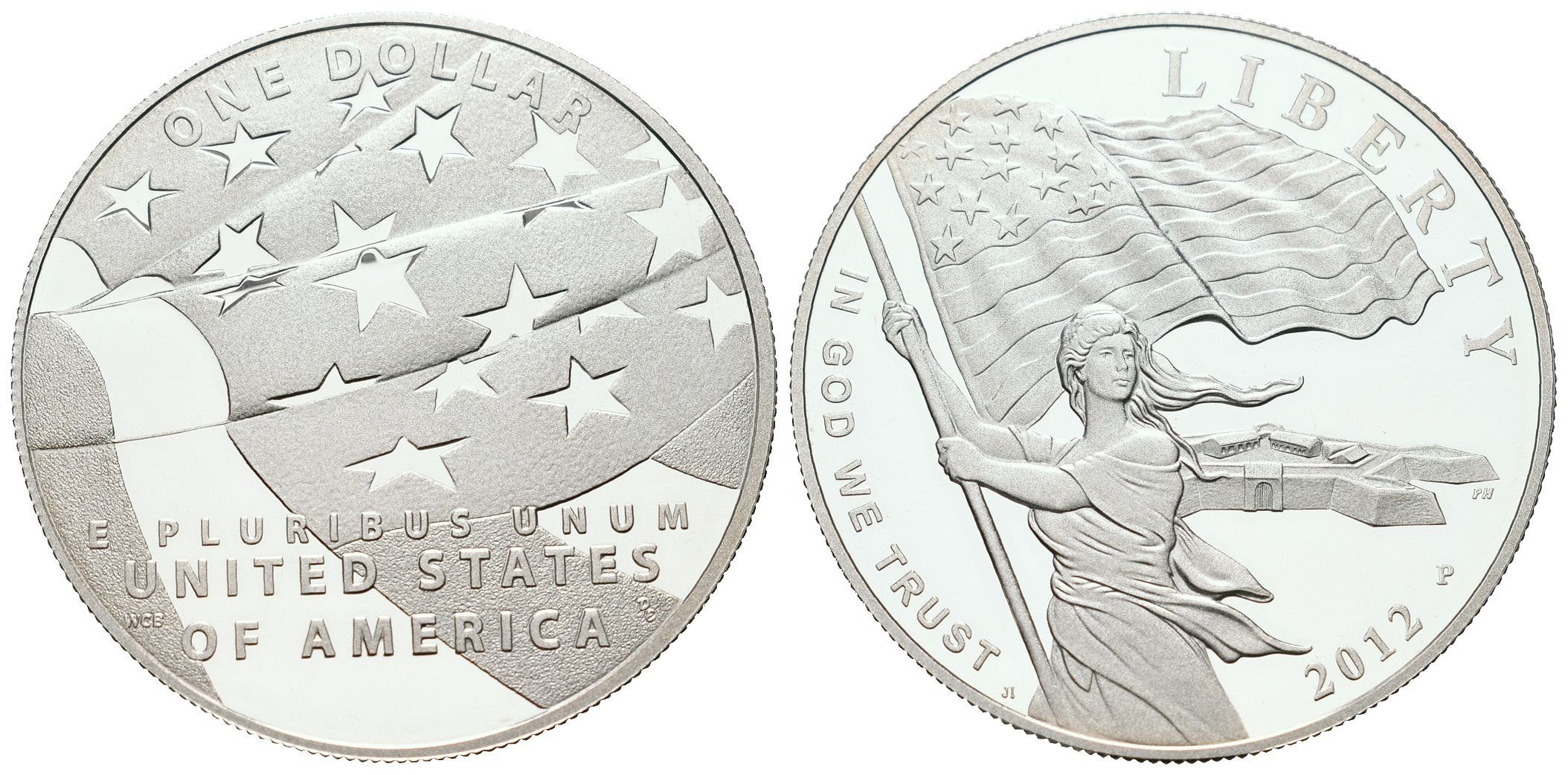 USA, 1 Dollar 2012 - Vlajka, PROOF